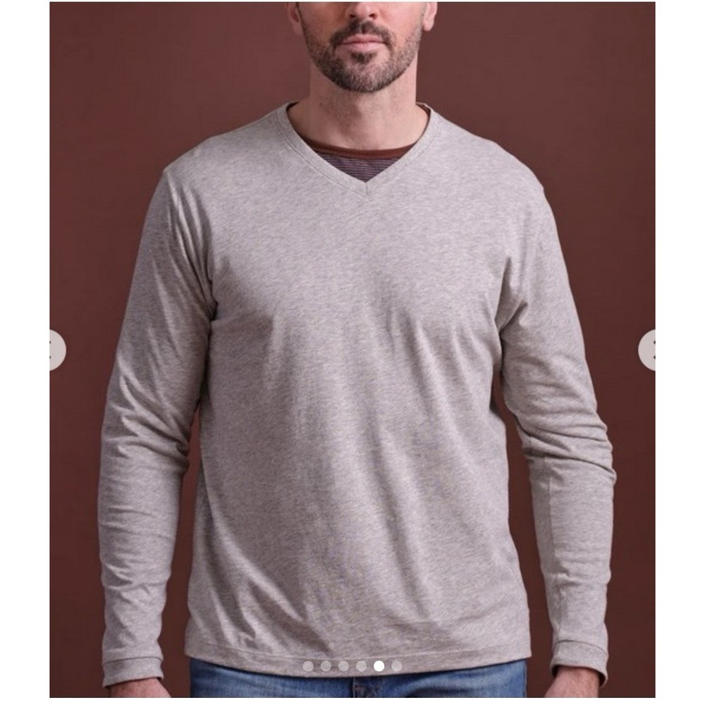 Left Coast Tee Men's Luxury Pima Cotton Reversible Crew Neck T-Shirt GrayBrown